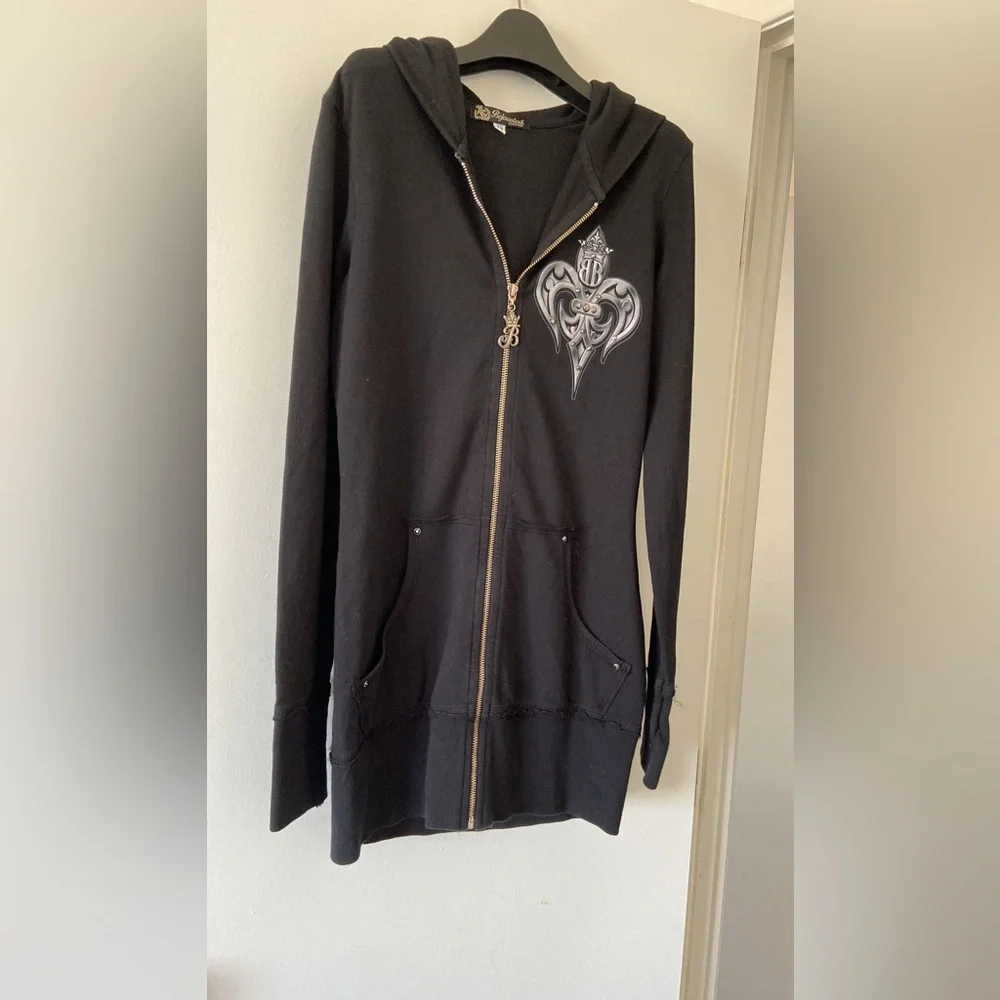 Y2K Bejeweled by Susan Fixel Swarovski Crystal Long Hoodie NWT Glam Bling 2000s - Picture 2 of 2